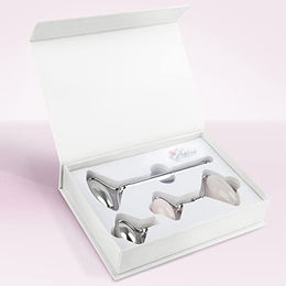 Stainless Steel Ice Roller & Rose Quartz Facial Set