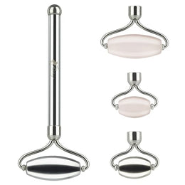 Stainless Steel Ice Roller & Rose Quartz Facial Set