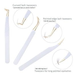 Stainless Steel Precision Eyebrow & Eyelash Tweezer Set