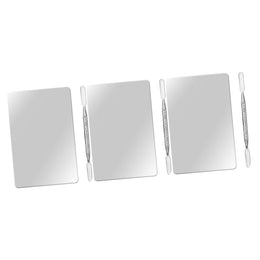 3-Piece Stainless Steel Makeup Mixing Palette & Spatula Set