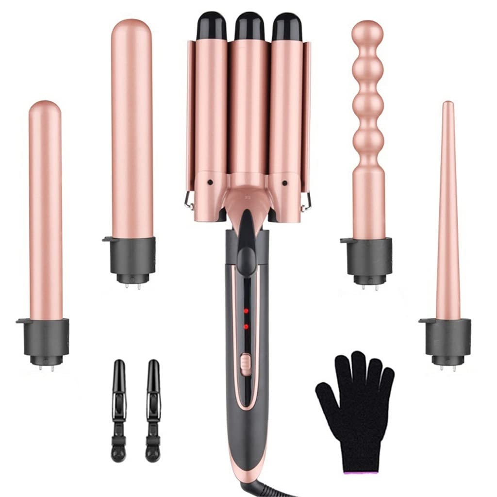 5-in-1 Ceramic Hair Curling Wand Set