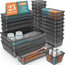 WOWBOX 25 PCS Plastic Drawer Organizer Set