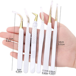 Stainless Steel Precision Eyebrow & Eyelash Tweezer Set