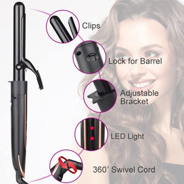 5-in-1 Ceramic Hair Curling Wand Set