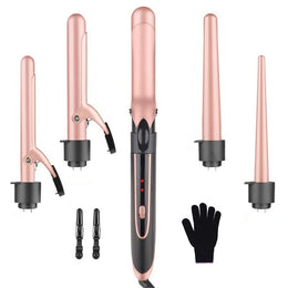 5-in-1 Ceramic Hair Curling Wand Set