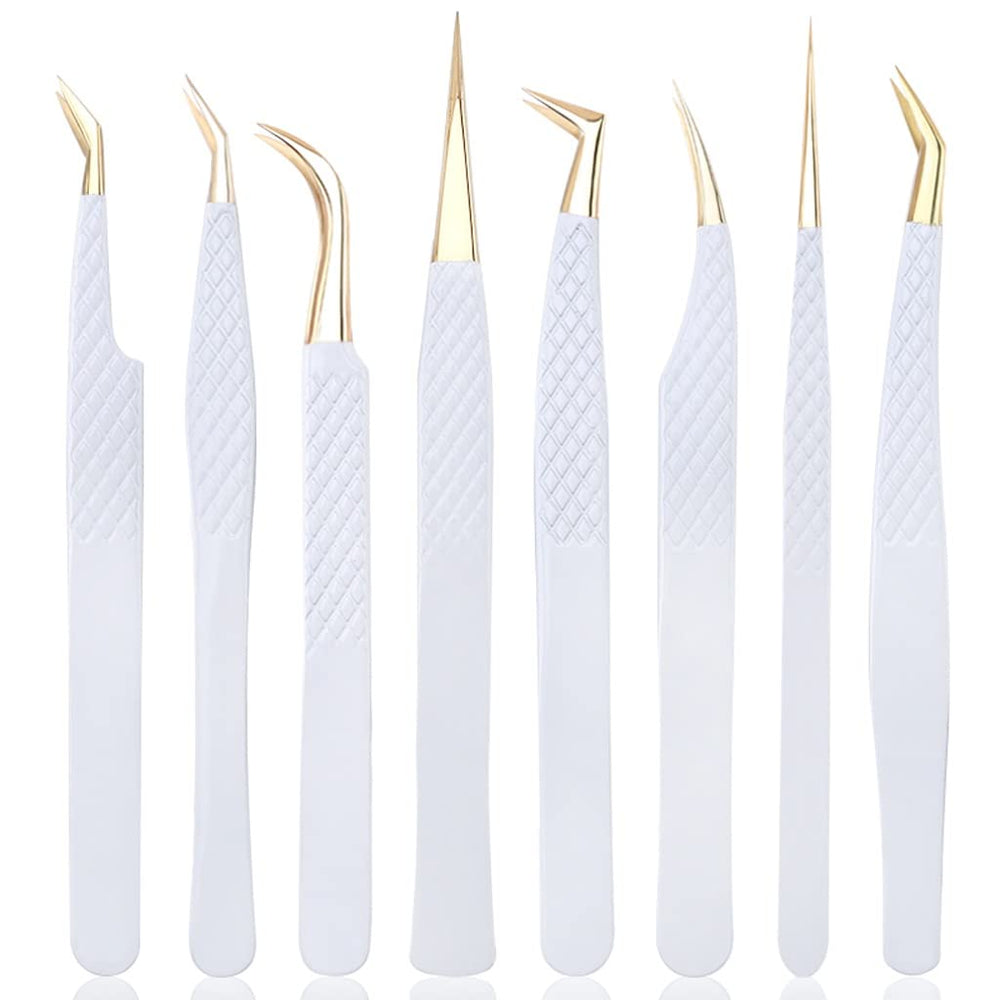 Stainless Steel Precision Eyebrow & Eyelash Tweezer Set