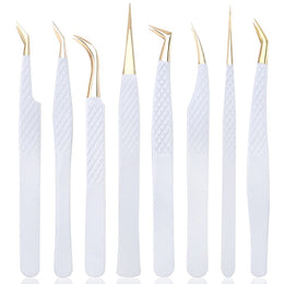 Stainless Steel Precision Eyebrow & Eyelash Tweezer Set
