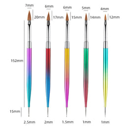 5-Piece Nail Art Dotting & Liner Brush Set