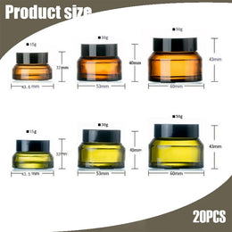 20-Piece Refillable Glass Cosmetic Jar Set