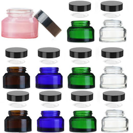 20-Piece Refillable Glass Cosmetic Jar Set
