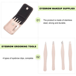 4-Piece Precision Eyebrow Tweezer Set