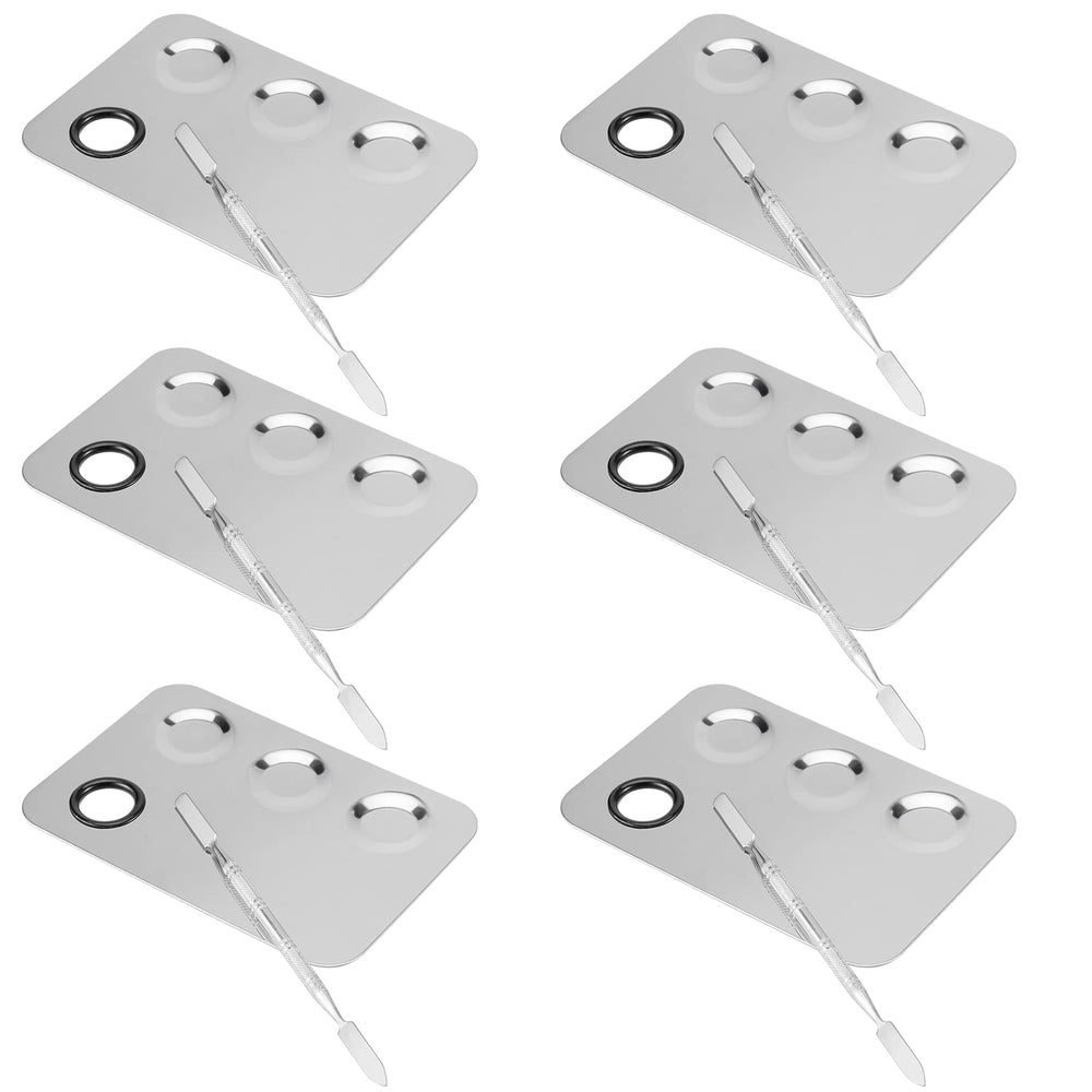 6-Piece Stainless Steel Makeup Mixing Palette Set