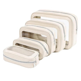 5-Piece Clear Cosmetic Storage Bag Set