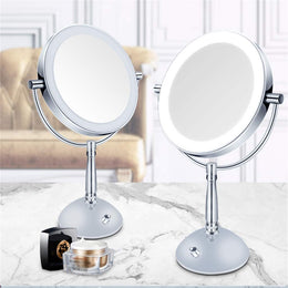LED Double-Sided 5X Magnifying Makeup Mirror