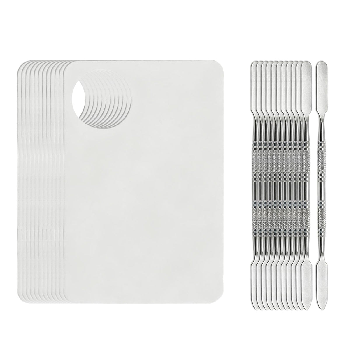12-Piece Acrylic Makeup Mixing Palette & Spatula Set