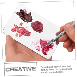 3-Piece Stainless Steel Makeup Mixing Palette & Spatula Set
