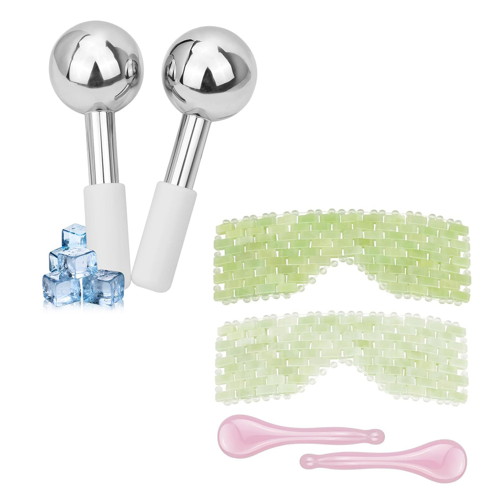 Facial Ice Globes & Jade Cooling Massage Set
