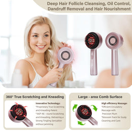 3-in-1 Waterproof Electric Scalp Massager & Oil Applicator