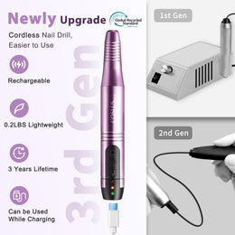 COSLUS C20 Cordless Nail Drill Electric File: Portable All-in-One Kit