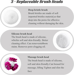 3-in-1 Rechargeable Facial Cleansing Brush