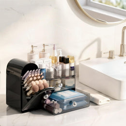 Makeup Organizer with Brush Holder & Drawers
