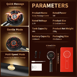3-in-1 Electric Scalp Massager & Hair Oil Applicator