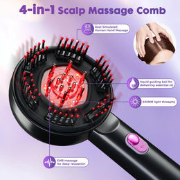 SAILIFE Electric Scalp Massage Comb 4 in 1 Cordless Scalp Massaging Brush