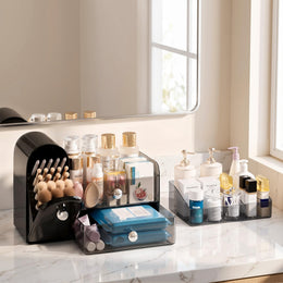 Makeup Organizer with Brush Holder & Drawers