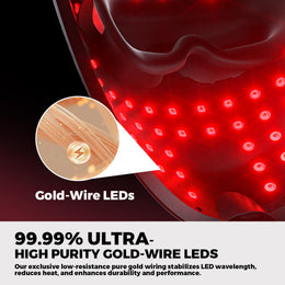 QuasarMD 7 in 1 Red Light Therapy Face Mask with Gold-Wire LED