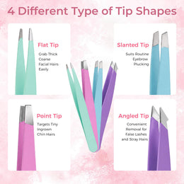 7Pcs Tweezers Set for Eyebrow