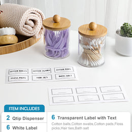 Clear Vanity Storage Jars with Bamboo Lids