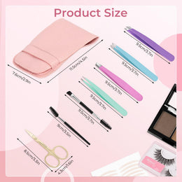 7Pcs Tweezers Set for Eyebrow