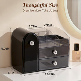 Makeup Organizer with Brush Holder & Drawers