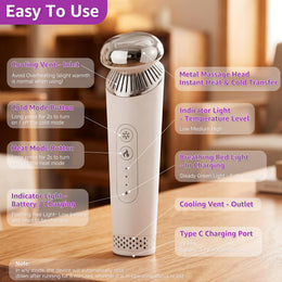 Depuffing Wand for Eyes & Face, 2-in-1 Cold & Heat Eye & Facial Massager